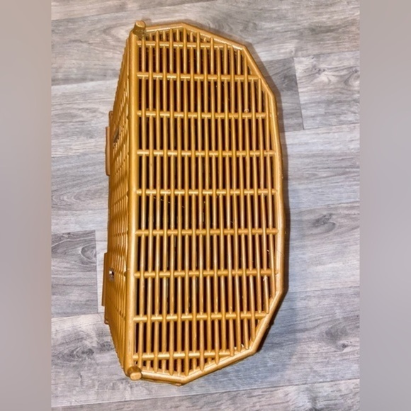 3/55$ Vintage Wicker Jaleau orange plastic fish basket made in Canada - Picture 12 of 15